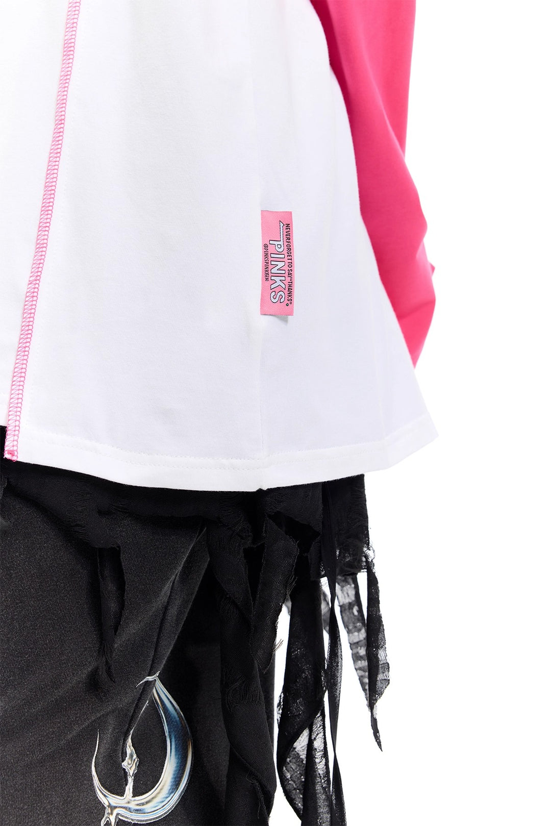 Y2K Future Print Splicing Raglan Loose Tee