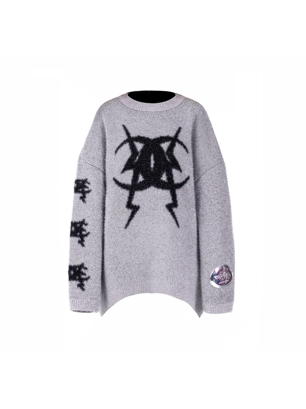 PINKSPINK ELECTRIC MOON CRYSTAL WOOL Y2K KNIT SWEATER