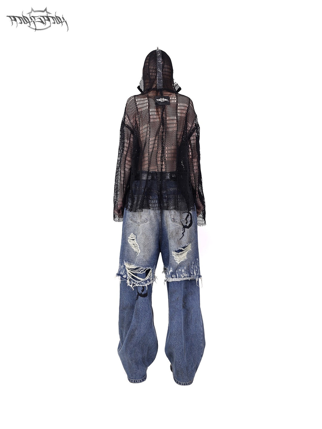 ELECTRIC MOON Double-Layer Distressed Denim Loose Jeans