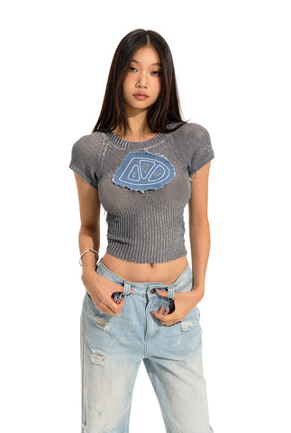 NAWS slim waist knitted tee