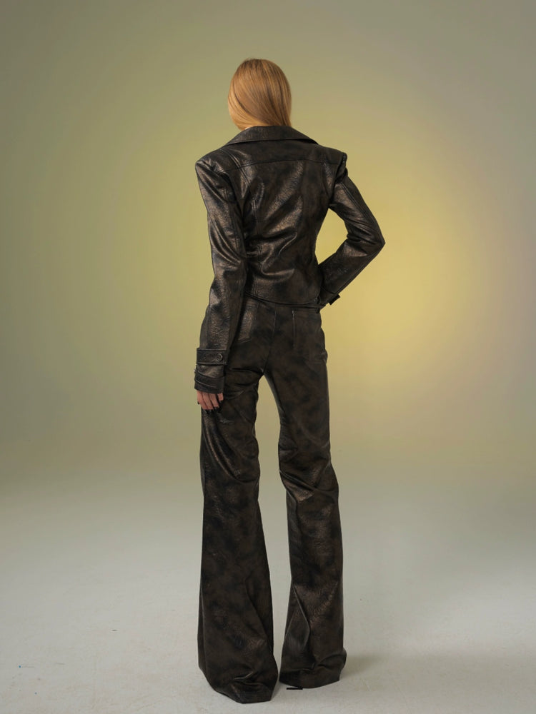 RUST & METAL waist-fitting leather suit - Dragon Star