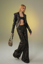RUST & METAL waist-fitting leather suit