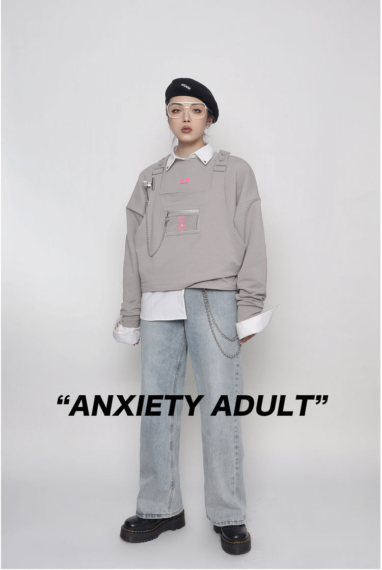 SOCIAL ANXIETY sweatshirt & chain - Dragon Star