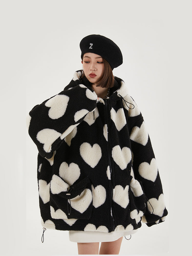 PLUSH HEARTS oversized jacket - Dragon Star