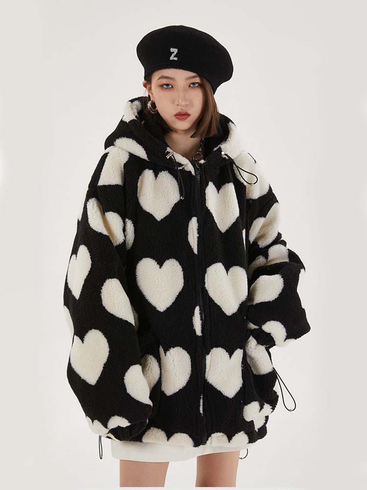 PLUSH HEARTS oversized jacket - Dragon Star