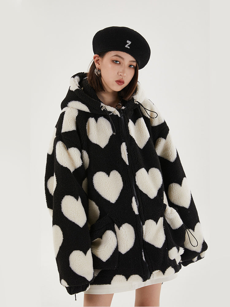 PLUSH HEARTS oversized jacket - Dragon Star