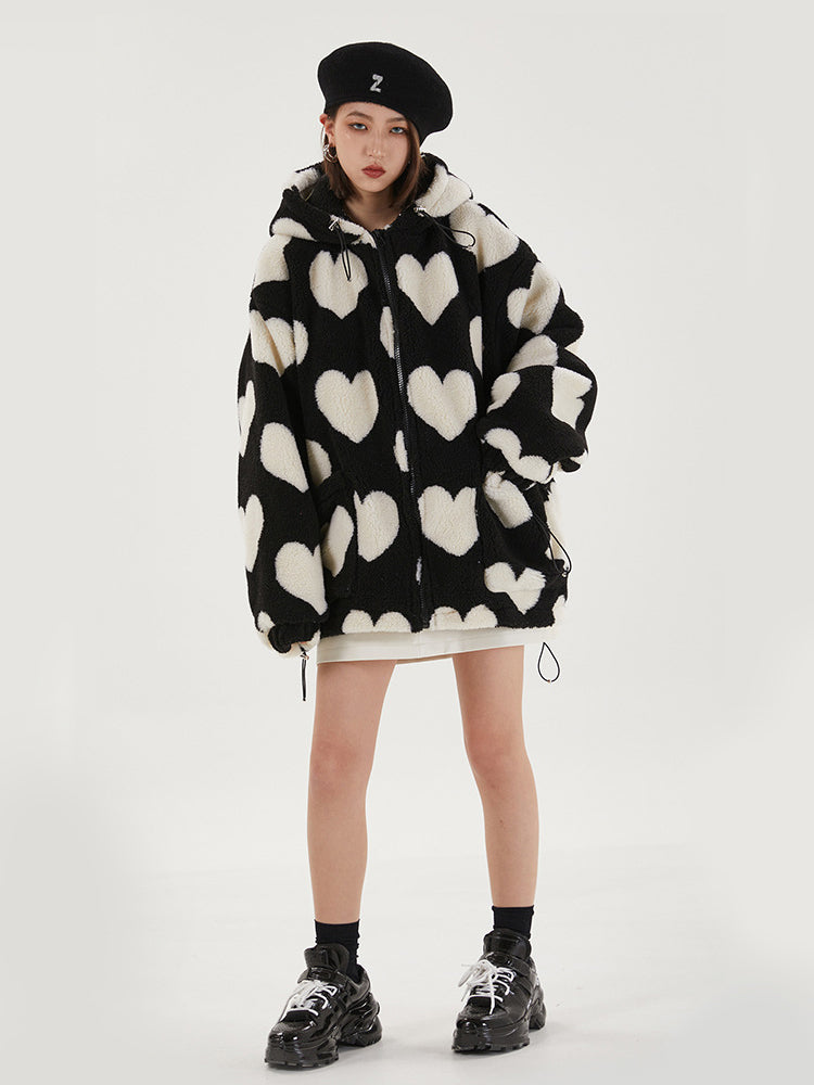 PLUSH HEARTS oversized jacket - Dragon Star