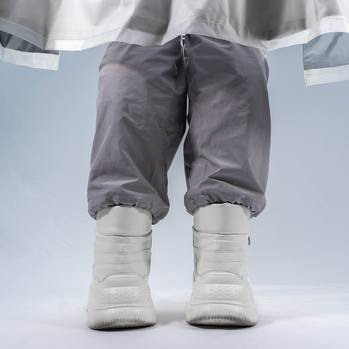 OFF-LABEL BASICS chunky high-top sneakers, white, straight rear outfit