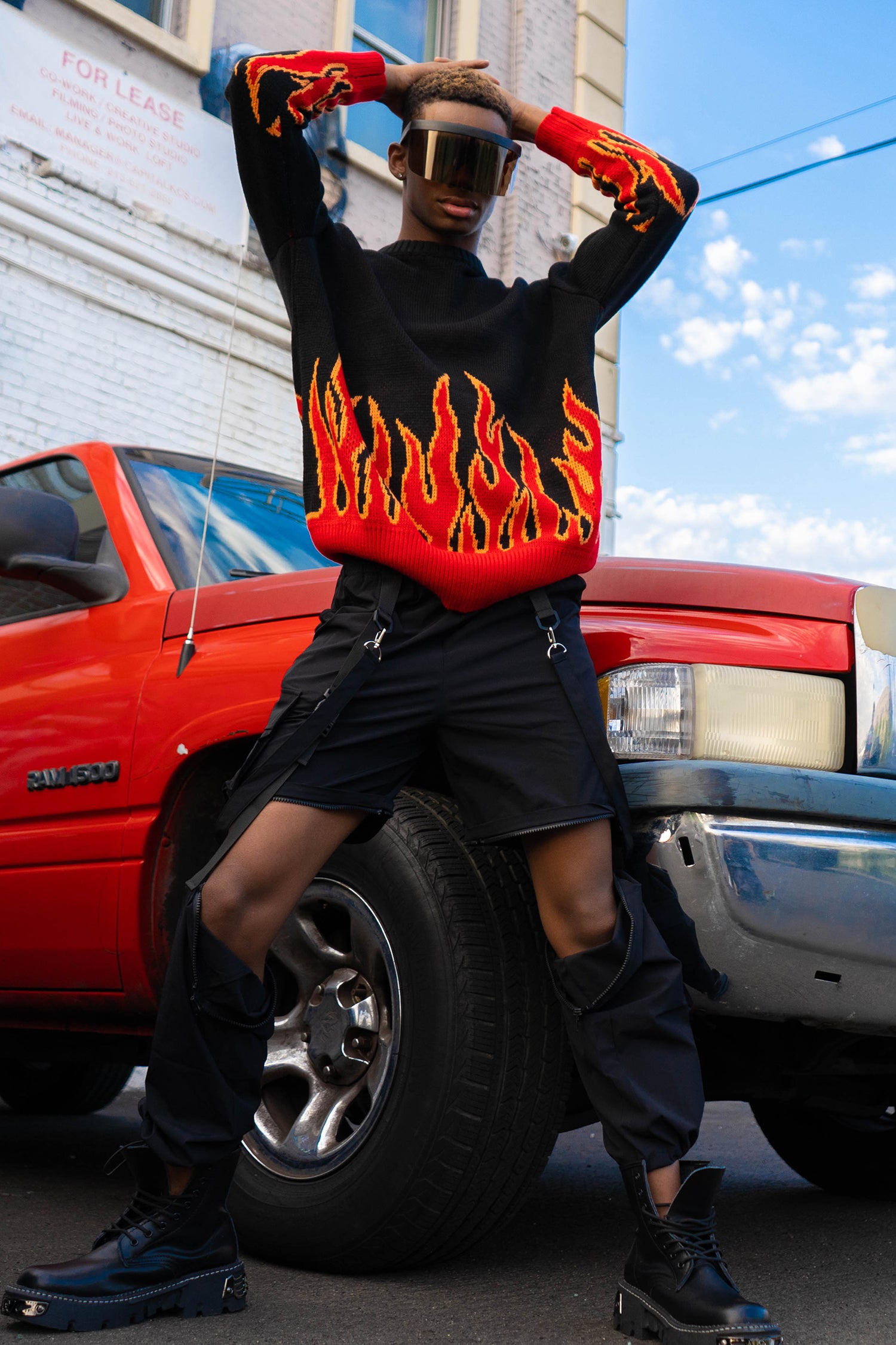 FLAME BLAZE oversized sweater - Dragon Star