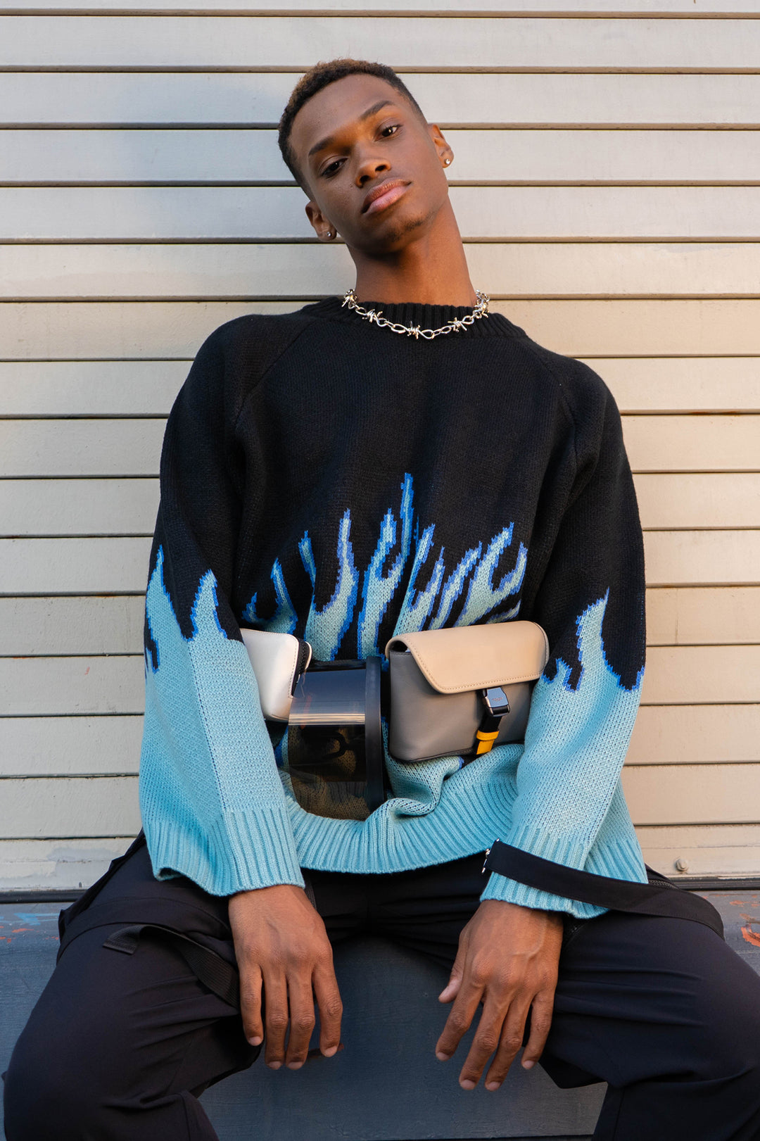 Blue flame sweater best sale