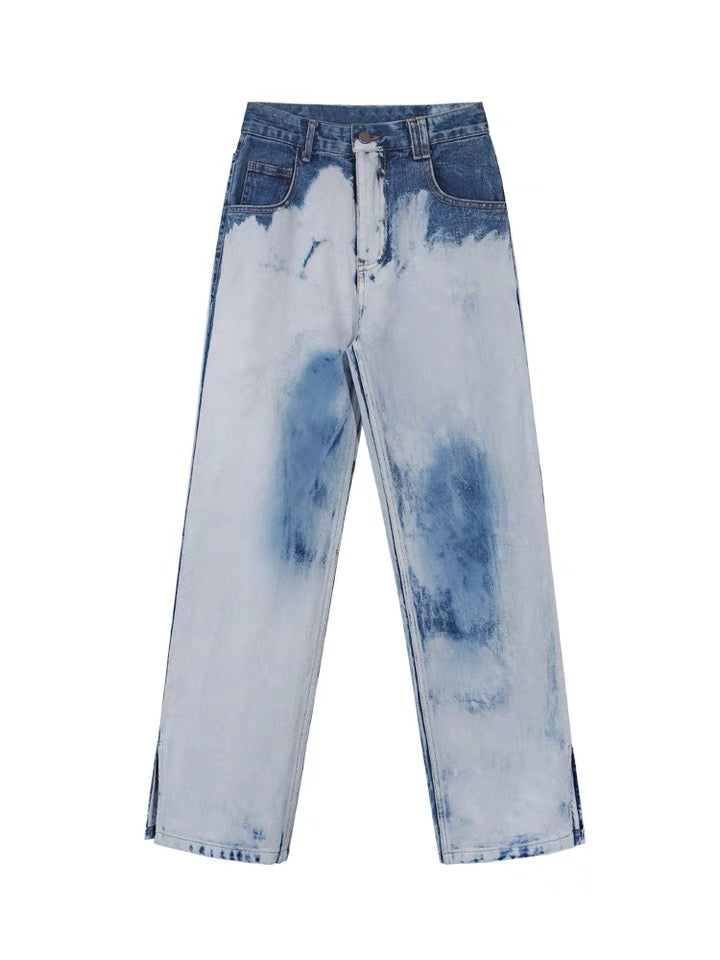 SHOWROOM PLUS TSUNAMI washed straight-leg jeans, product-only front