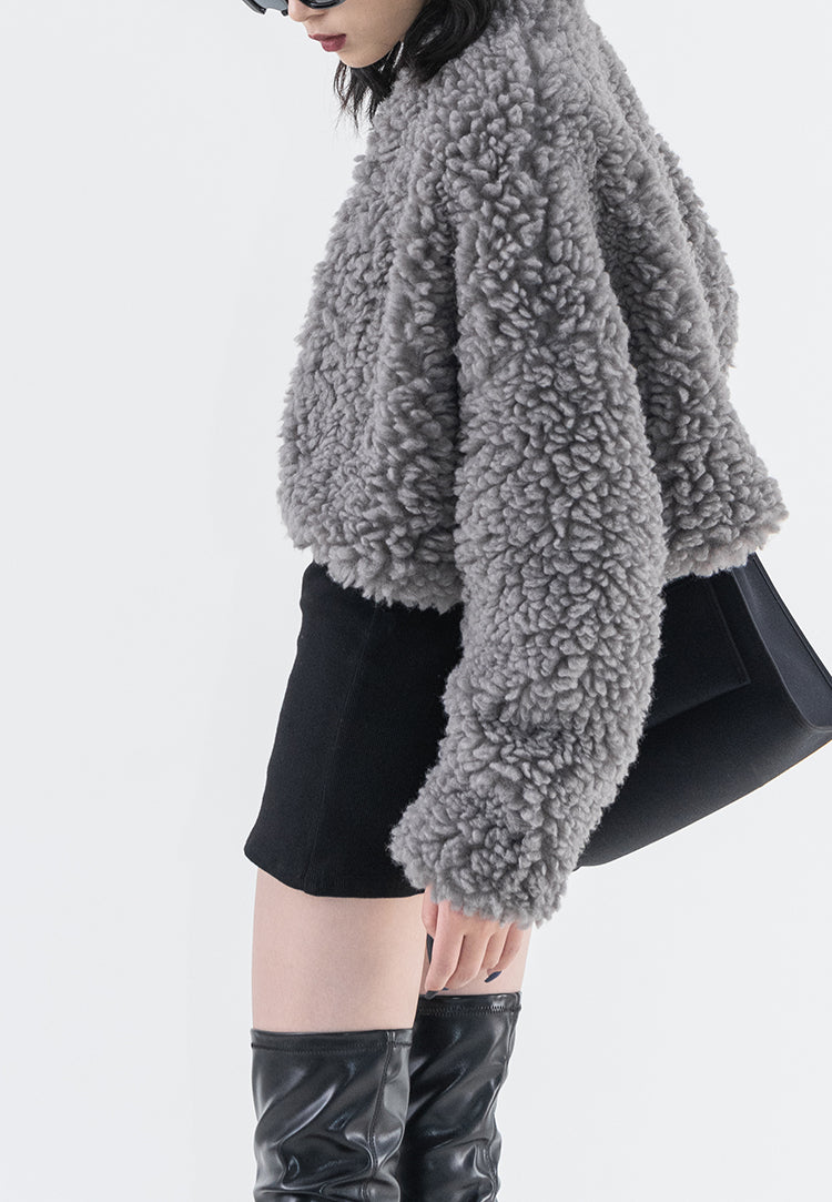 Ashgray Lamb Plush Jacket