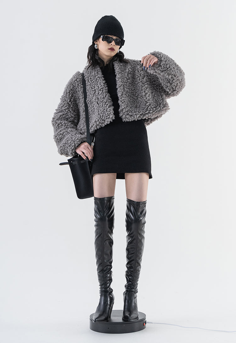 Ashgray Lamb Plush Jacket