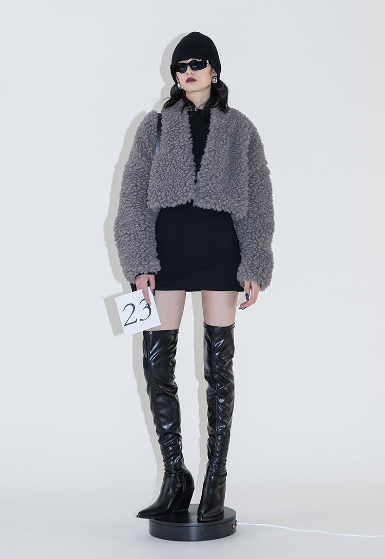 Ashgray Lamb Plush Jacket