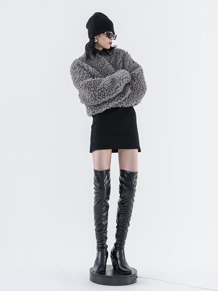 Ashgray Lamb Plush Jacket