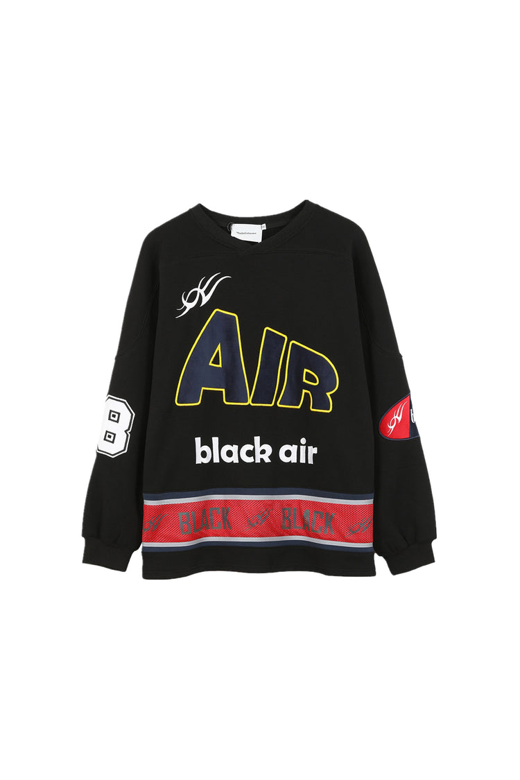 BLACKAIR varsity-letter sweatshirt, black, product-only front