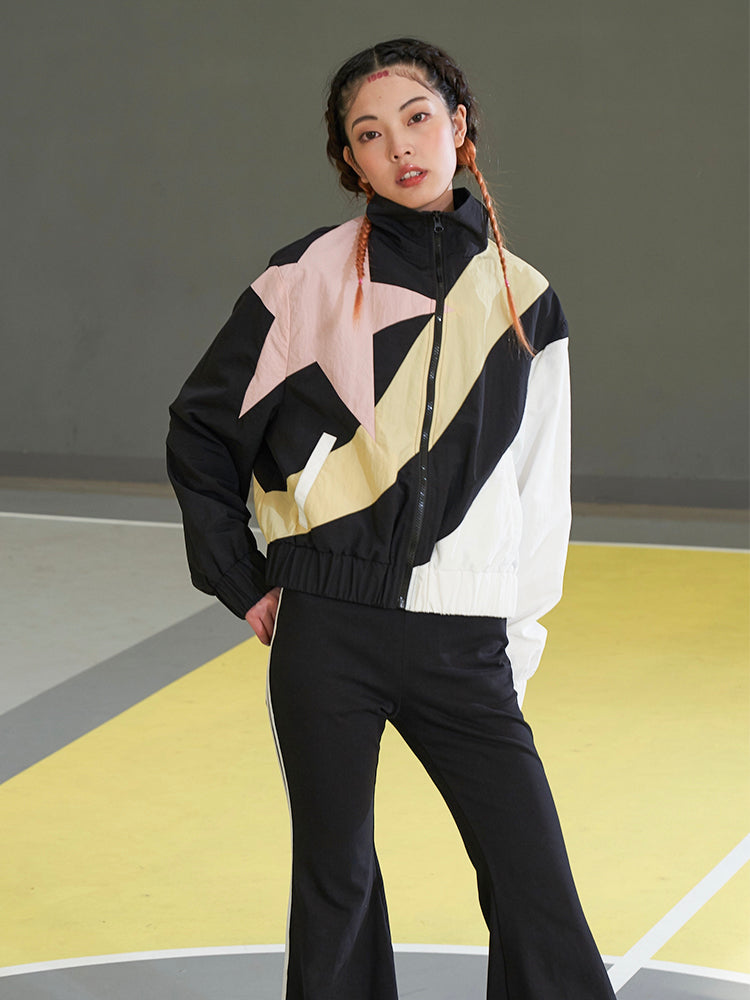 NEXT PASSPORT STAR COLOR BLOCK track jacket, three-quarter front styling