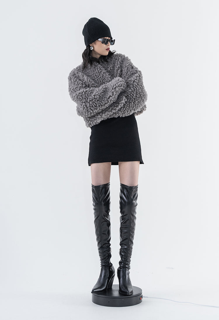 Ashgray Lamb Plush Jacket