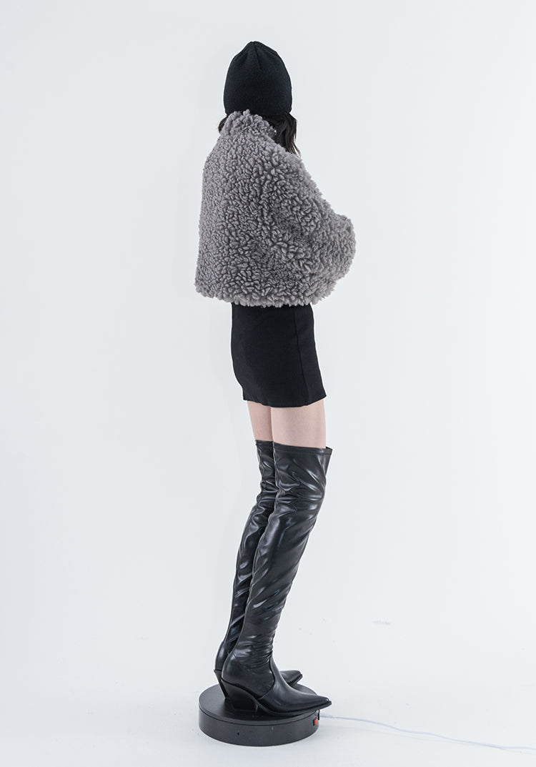 Ashgray Lamb Plush Jacket