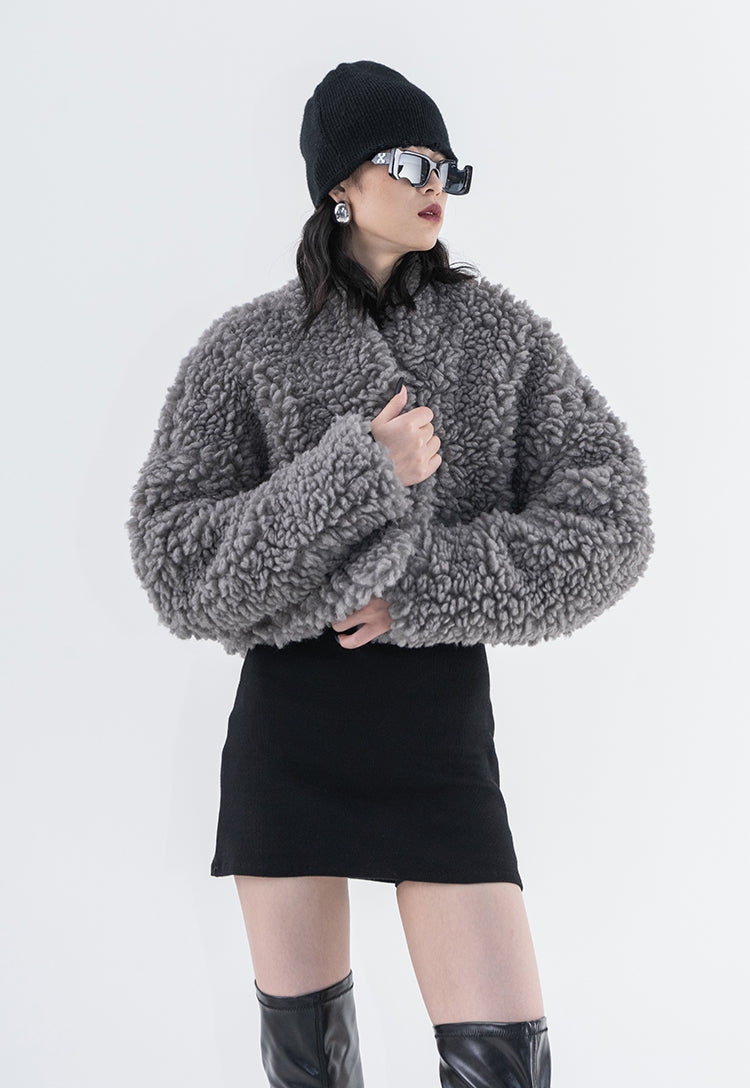 Ashgray Lamb Plush Jacket
