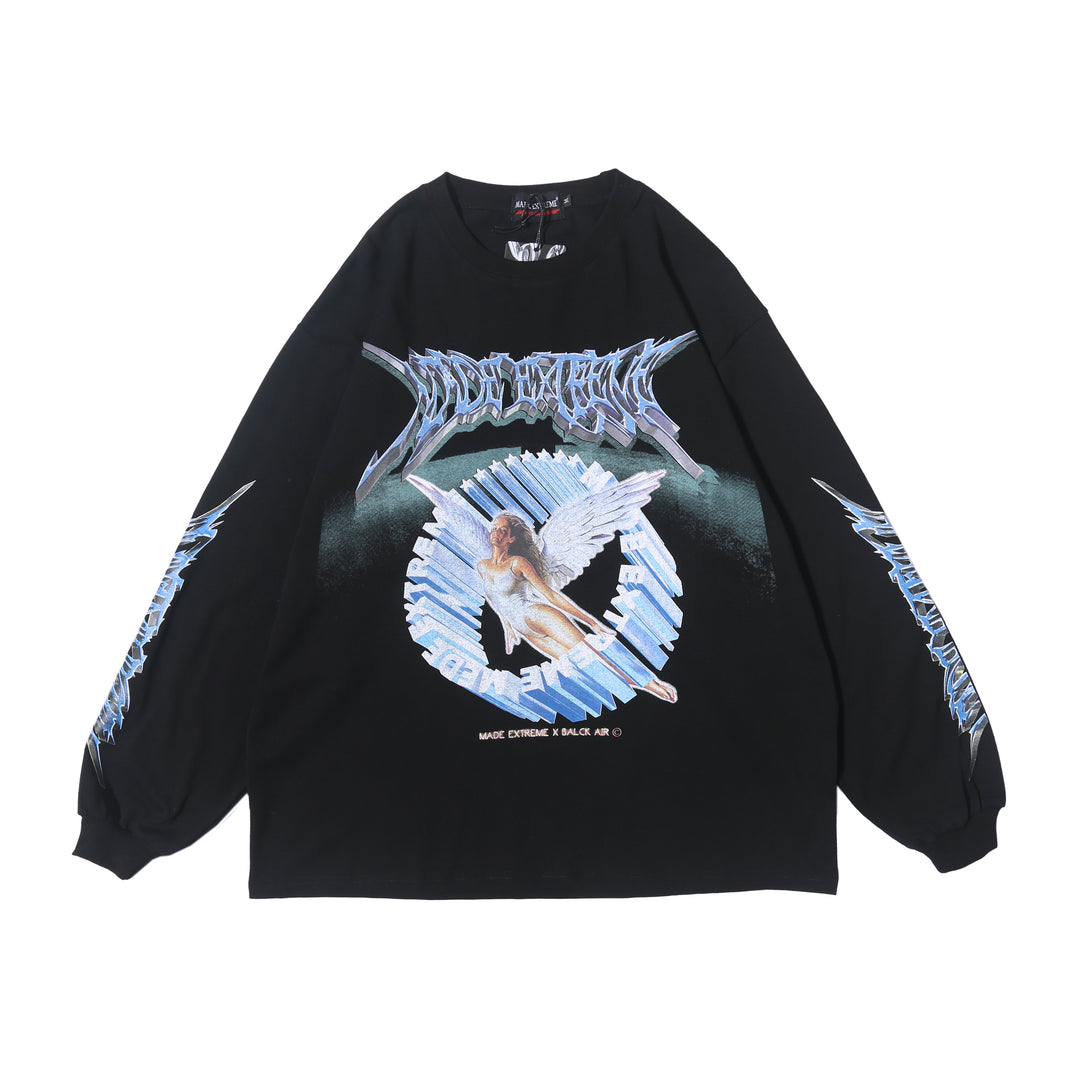 BLACKAIR FAIRY DUST winged-figure sweatshirt, black, product-only front