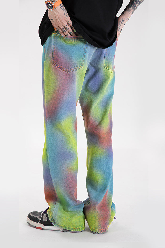 BLACKAIR INKJET LOVE GRAFFITI multicolor heart jeans, rear three-quarter styling