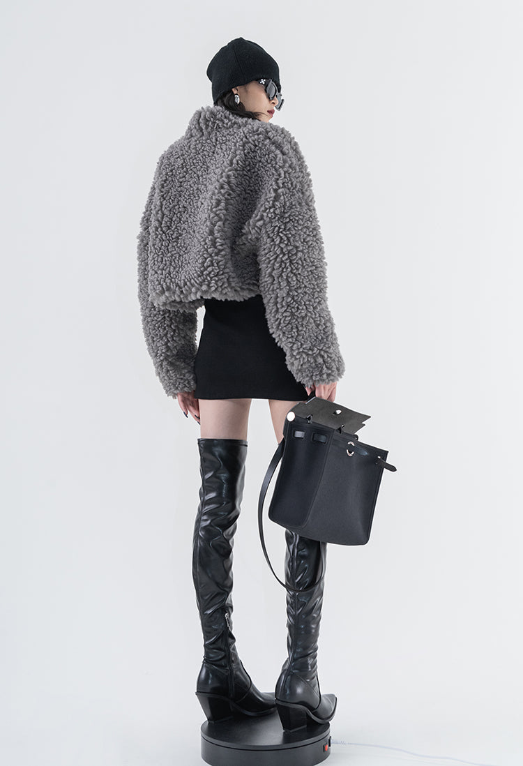 Ashgray Lamb Plush Jacket