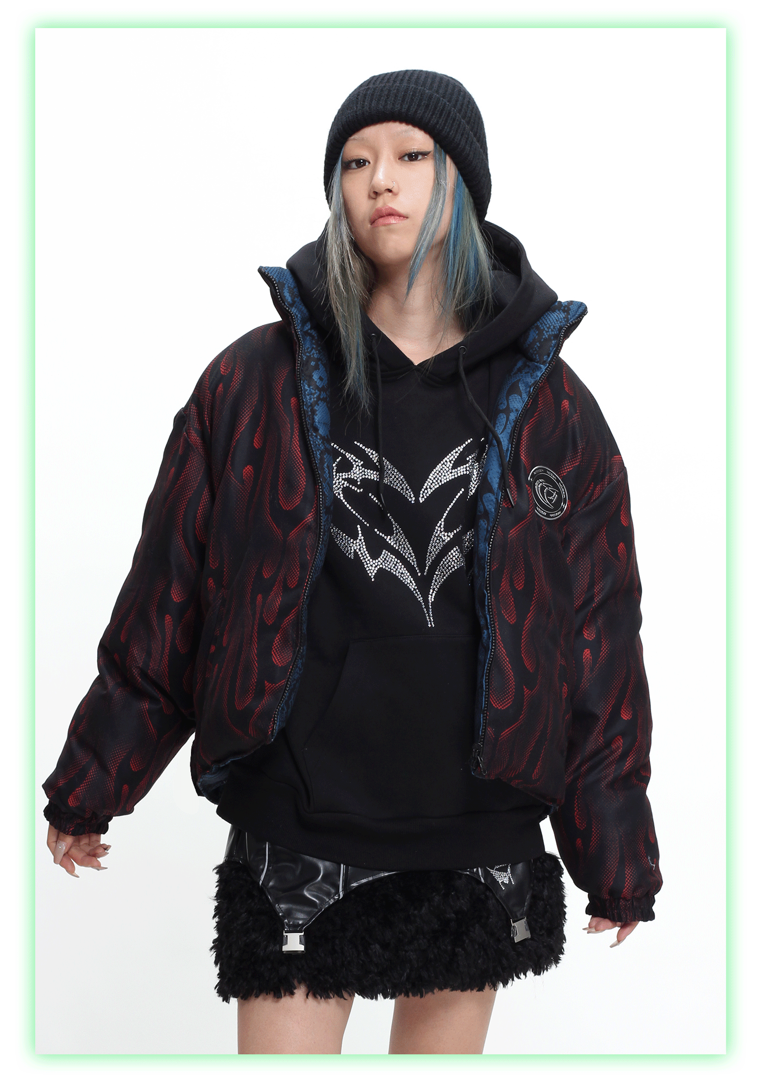 PYTHON FLAME double-sided puffer - Dragon Star