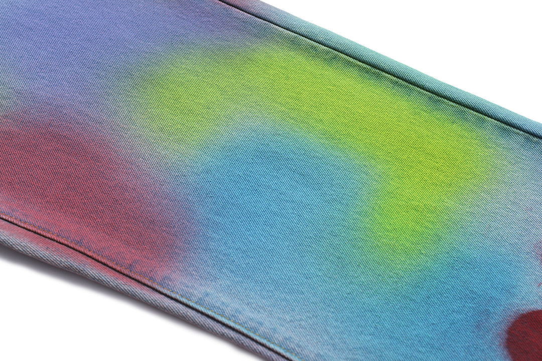 BLACKAIR INKJET LOVE GRAFFITI multicolor heart jeans, blue and green print detail