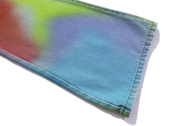 BLACKAIR INKJET LOVE GRAFFITI multicolor heart jeans, lower-leg hem and print detail