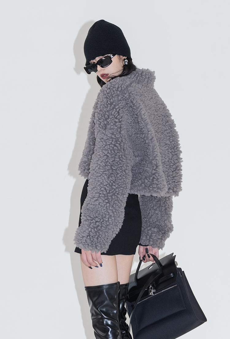 Ashgray Lamb Plush Jacket