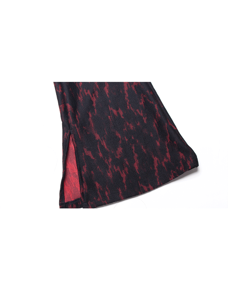4RE1GN ASYMMETRY jacquard cutout flared pants, split hem and patterned-fabric detail