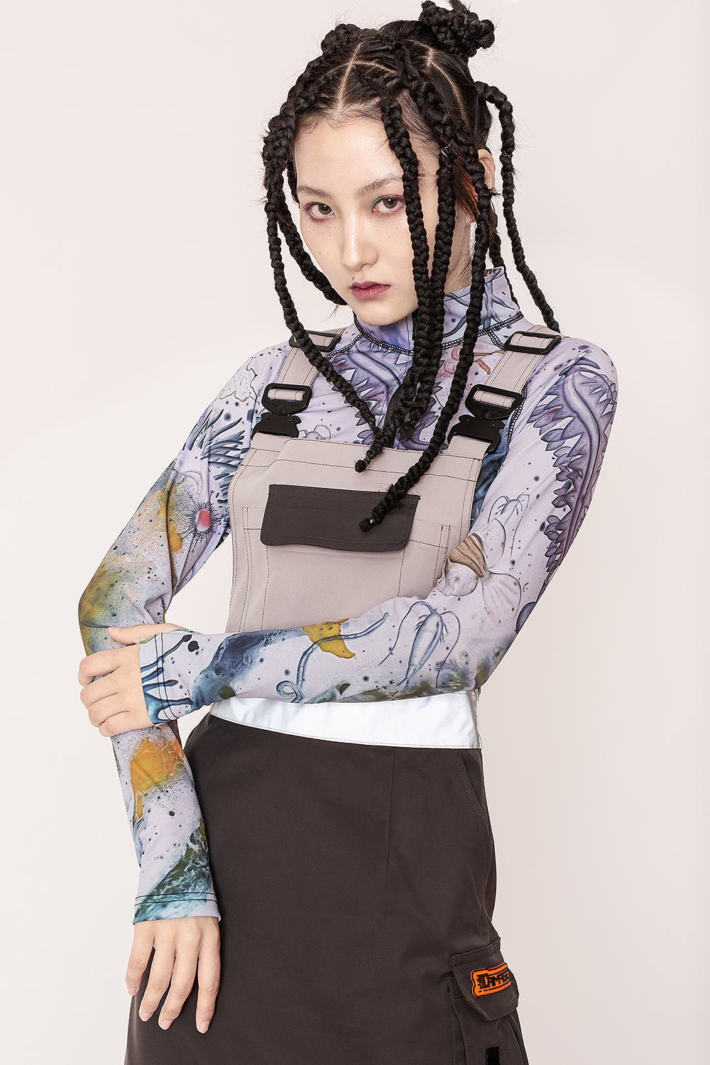 LOGISTICS UNIT reflective suspender skirt - Dragon Star