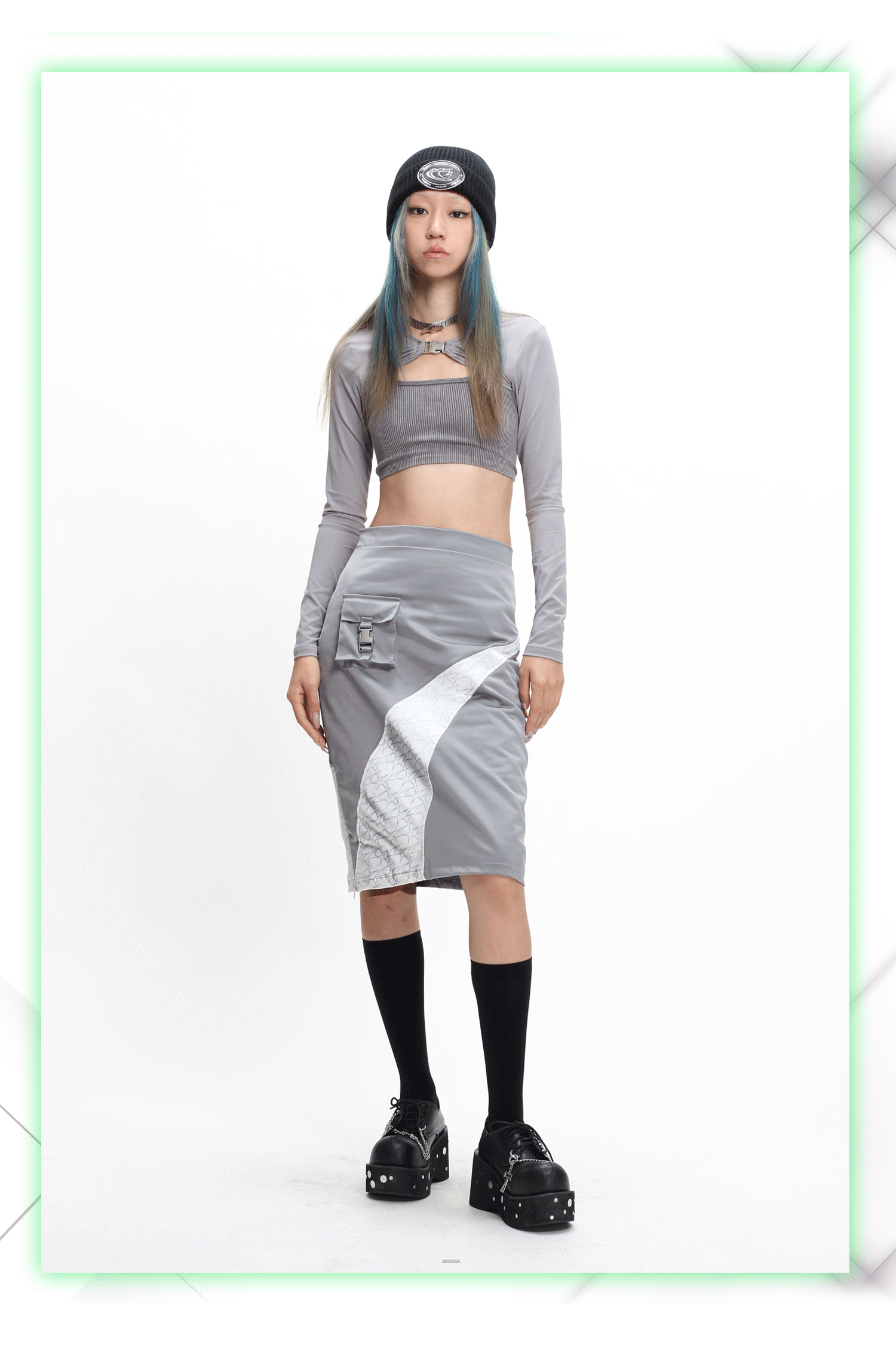 OFFWORLD OFFICER patchwork skirt - Dragon Star