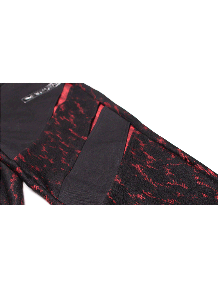 4RE1GN ASYMMETRY jacquard cutout flared pants, waist and patterned-panel seam detail
