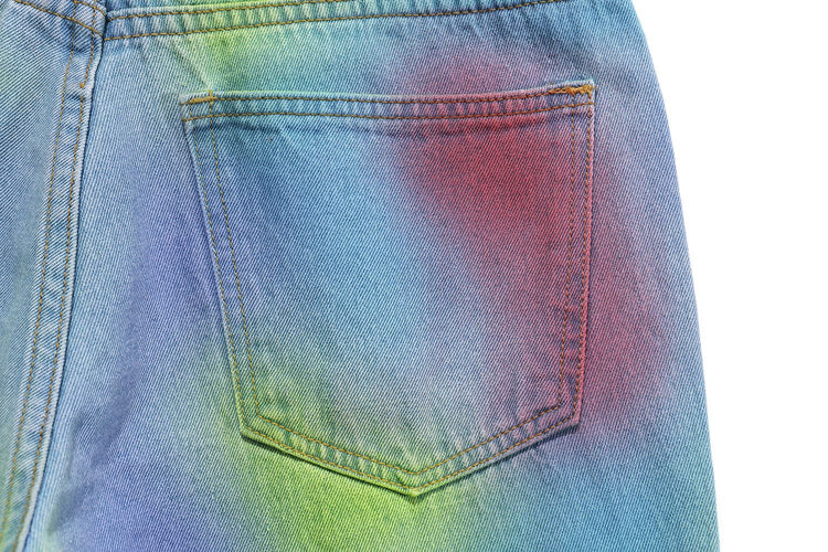 BLACKAIR INKJET LOVE GRAFFITI multicolor heart jeans, rear patch-pocket detail