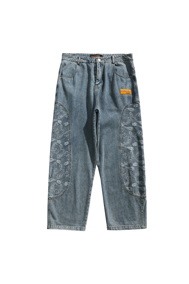 BJHG CASHEW paisley-panel loose jeans, product-only front