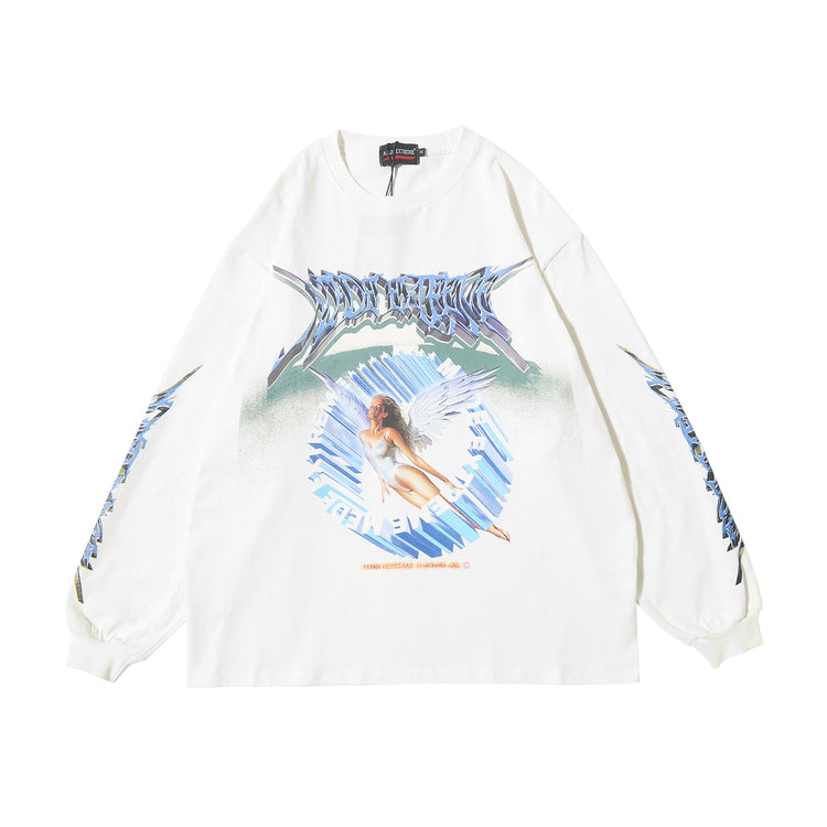 BLACKAIR FAIRY DUST winged-figure sweatshirt, white, product-only front