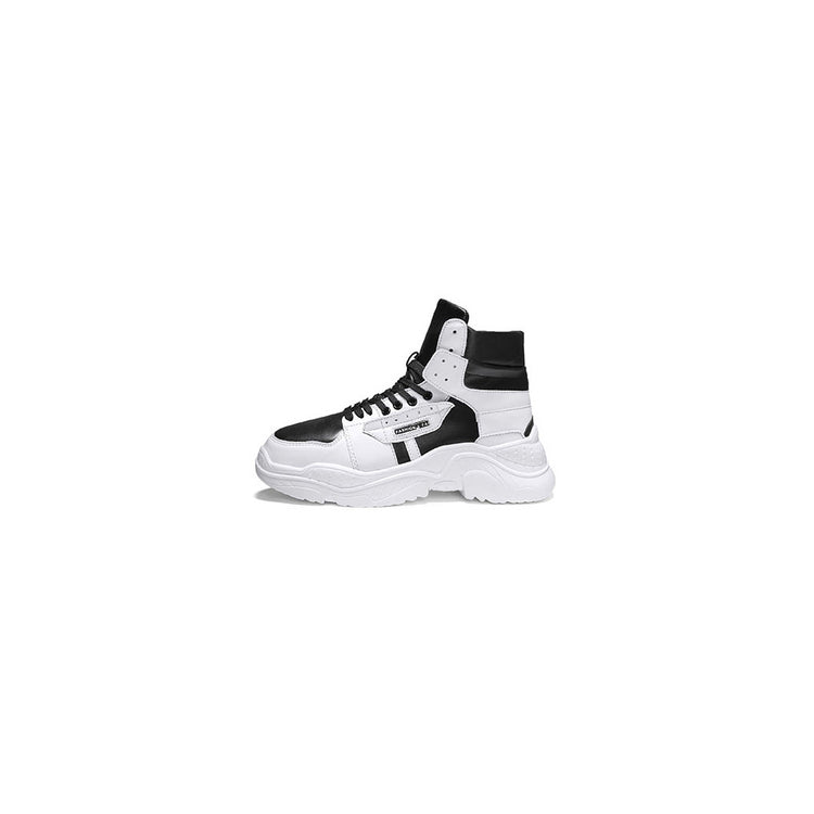 OFF-LABEL BASICS chunky high-top sneakers, black-white, outer-side product view