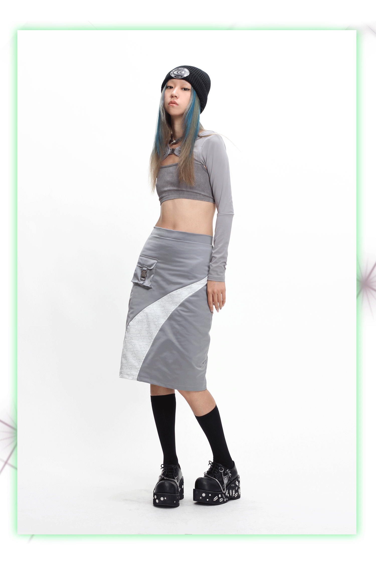 OFFWORLD OFFICER patchwork skirt - Dragon Star