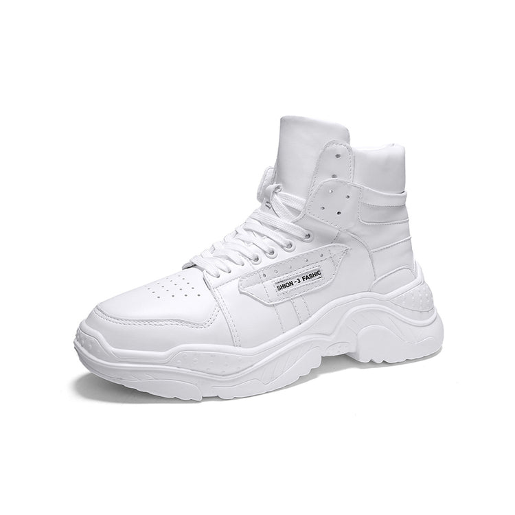 OFF-LABEL BASICS chunky high-top sneakers, white, outer-side product view