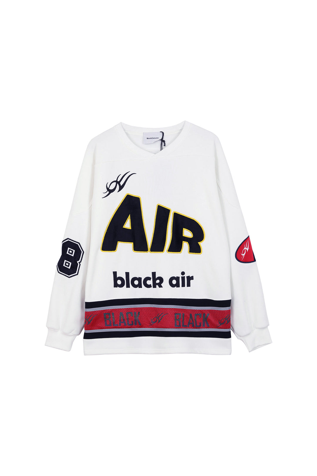 BLACKAIR varsity-letter sweatshirt, white, product-only front