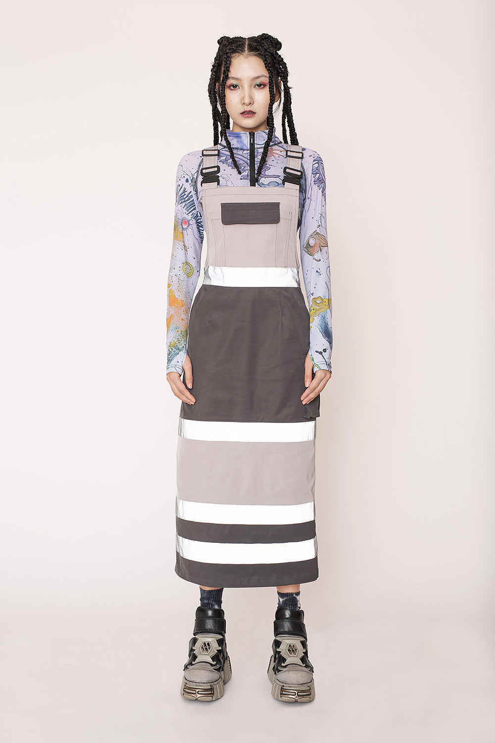 LOGISTICS UNIT reflective suspender skirt - Dragon Star