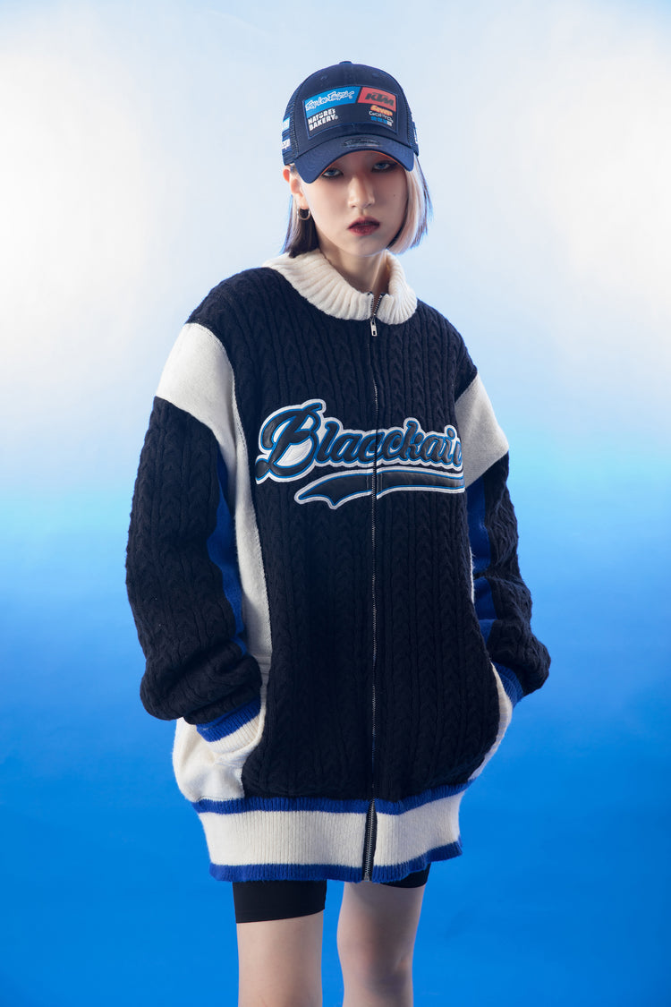 Women's Baseball Sweater Jacket