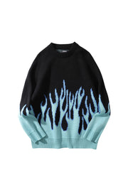 Blue Flame Oversized Sweater 