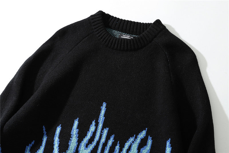 Blue Flame Oversized Sweater 