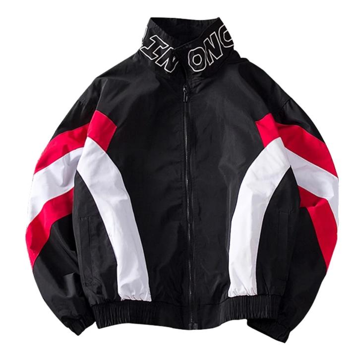 HYPE GOPNIK windbreaker, front view showing red, white and black panels